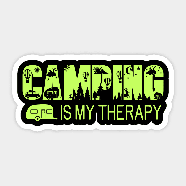 Camping is my Therapy Sticker by Foxxy Merch